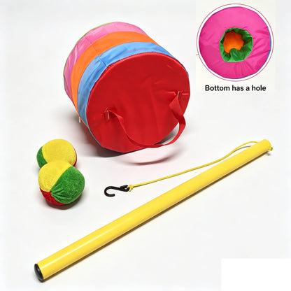 Soft Stacking Barrels Sensory Toy Set with Fishing Stick Toddler Balance Stepping Buckets