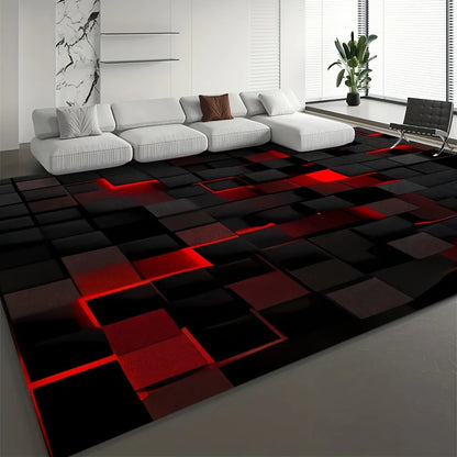 3D Visual Geometry Art Carpet Soft Flannel Rug