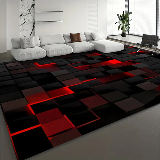 3D Visual Geometry Art Carpet Soft Flannel Rug