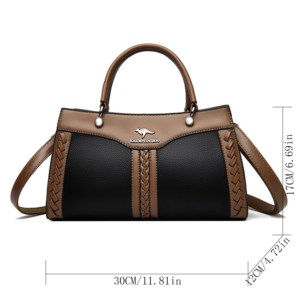 Luxury Multi Layered High Quality Soft Leather Messenger Bag