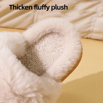 Fluffy Thick Sole Non Slip Faux Fur Slippers