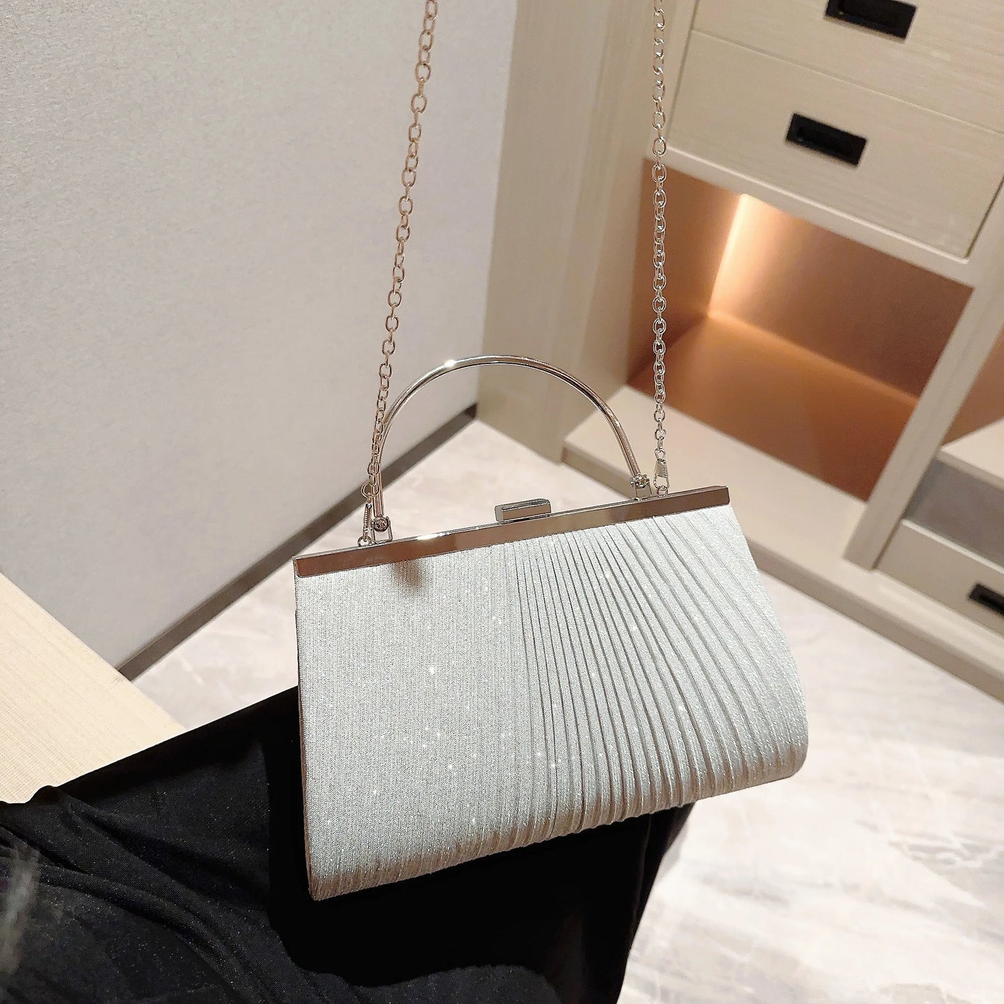 Classic Pleated Evening Bag Handbag