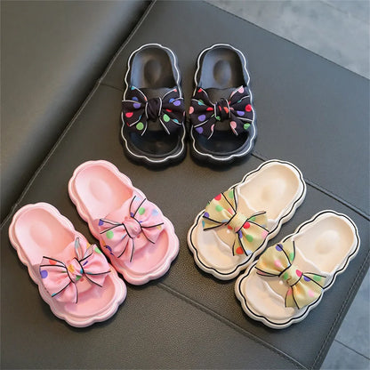Kids Bow Wear Wear Non-slip Home Slippers