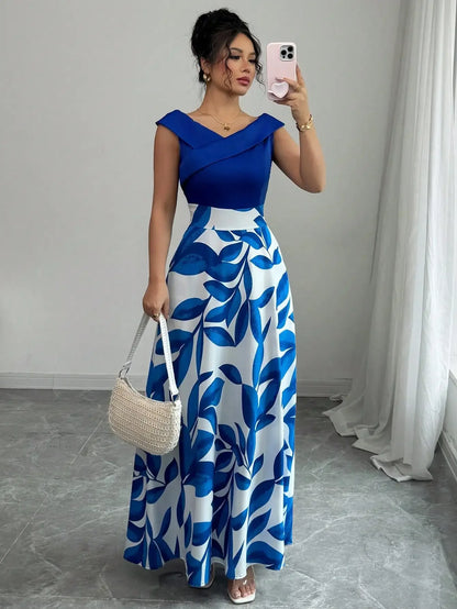 Floral Maxi Asymmetric Sleeveless Dress