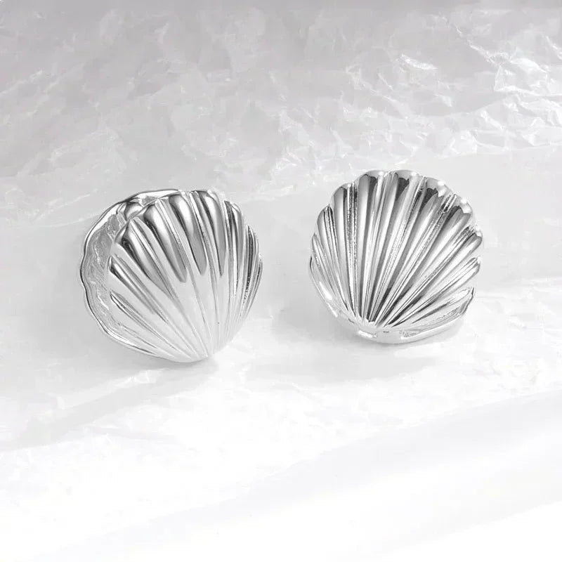 Exaggerated Leaf Flower Hoop Earrings