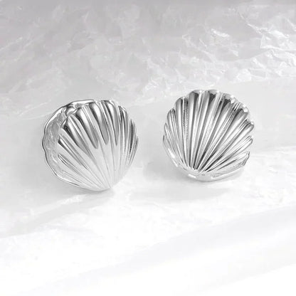 Exaggerated Leaf Flower Hoop Earrings