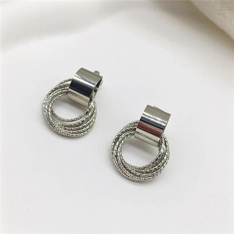 DANA Vintage Metal Round Drop Earrings