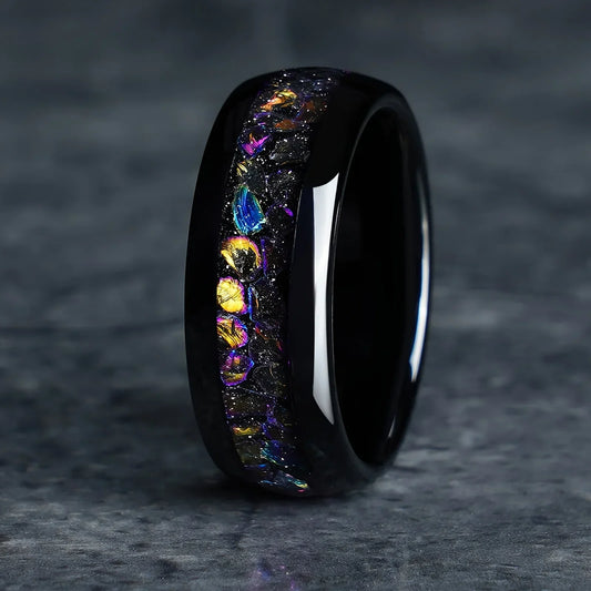 8mm Stainless Steel Galaxy Style Colorful  Rings