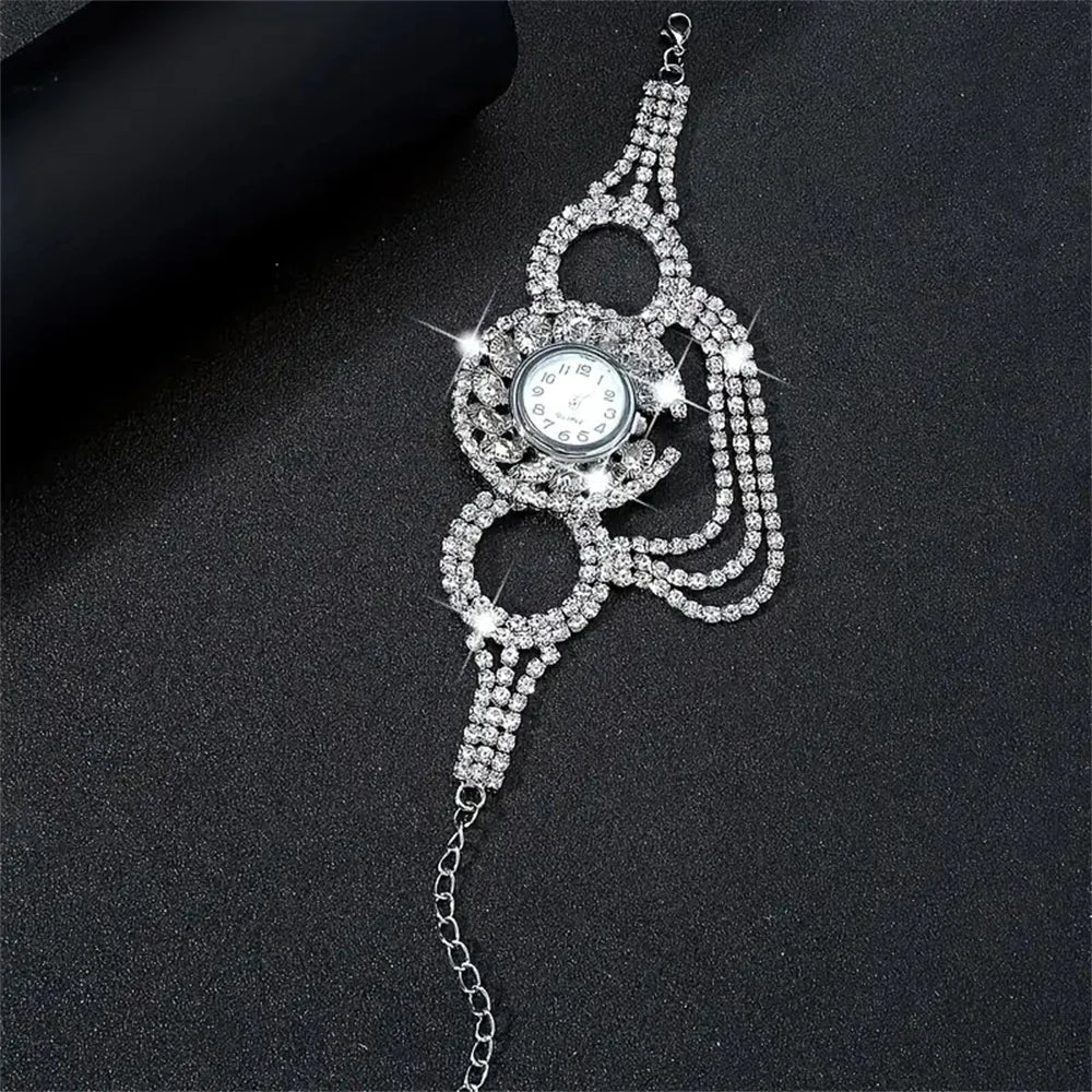 Reloj de cuarzo redondo con correa de aleación