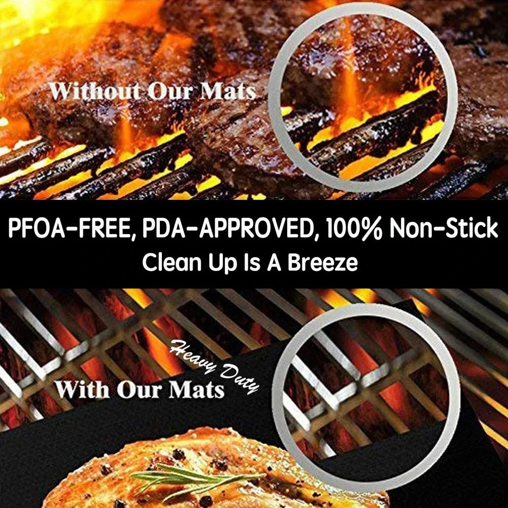 3-10 Pcs Non-stick BBQ Grill Mat 40*33cm Baking Mat BBQ Tools Cooking Grilling Sheet