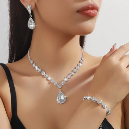 Waterdrop Flower Necklace Jewelry Set