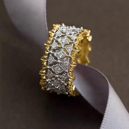 925 Sterling Silver Two Tone Luxury Rings