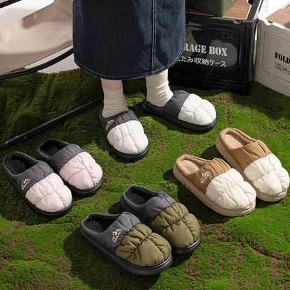 Long Plush Thick Warm Winter Waterproof Unisex Non Slip Cotton Slippers
