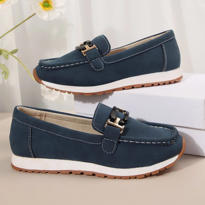 Buckle Low-top Casual Vulcanized Flat Shoes
