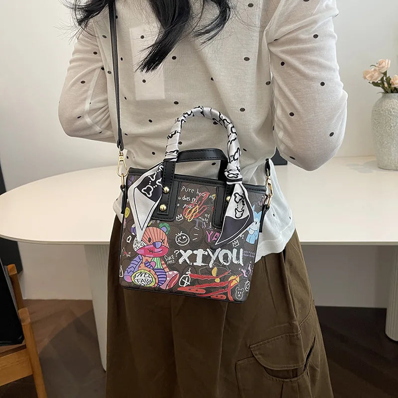 Painted Graffiti Artistic Crossbody Adjustable Shoulder Strap Bag