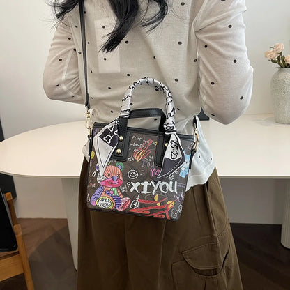 Painted Graffiti Artistic Crossbody Adjustable Shoulder Strap Bag