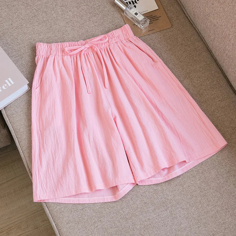 Casual Cotton High Waisted Pants
