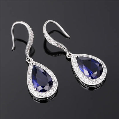925 Sterling Silver Drop Cubic Zirconia Earring