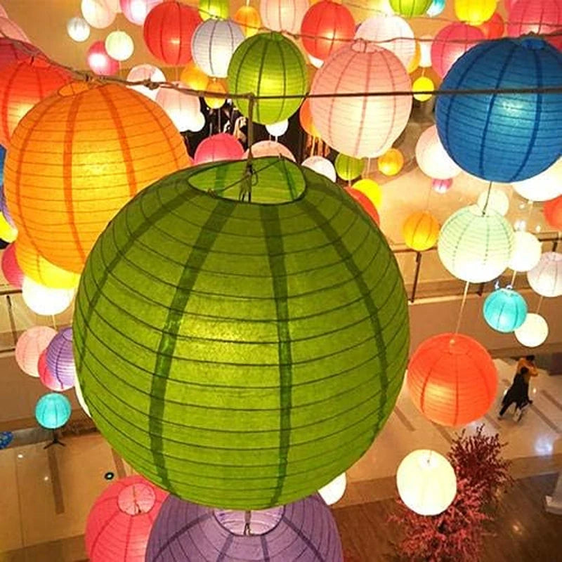10/15/20/25/30cm Round Chinese Paper Lanterns Birthday Wedding Decor Gift