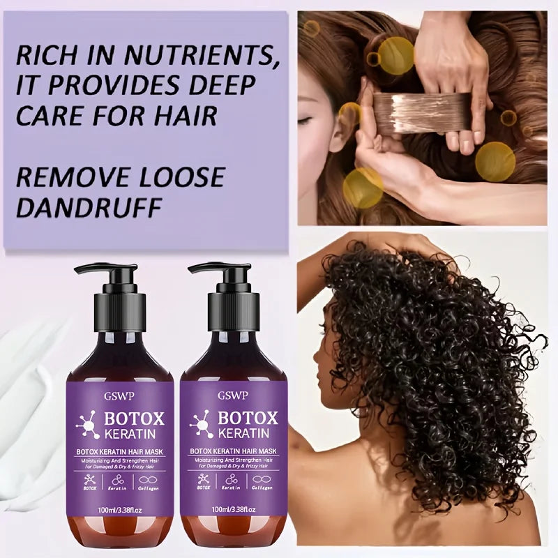 Botox Keratin Hair Mask moisturizes and strengthens damaged hair