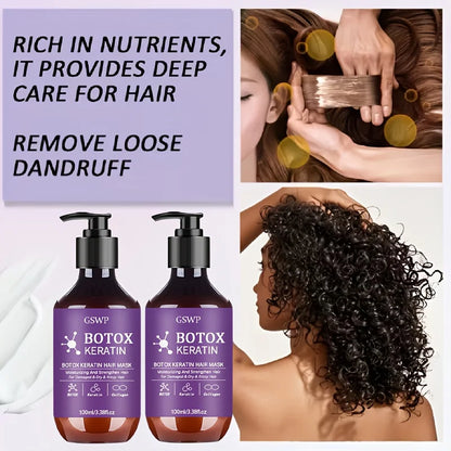 Botox Keratin Hair Mask moisturizes and strengthens damaged hair