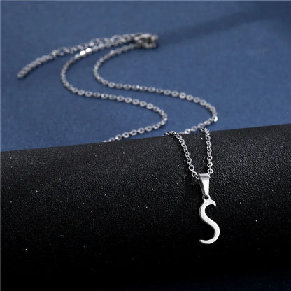 Letter Stainless Steel Letter Glossy Choker Necklaces
