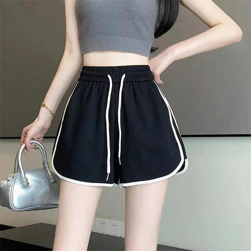Casual Bottoms Elastic Waist Sports Short Pants