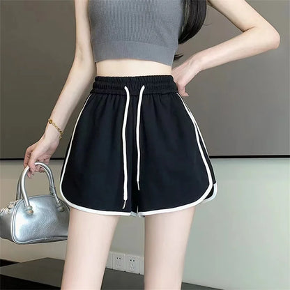Casual Bottoms Elastic Waist Sports Short Pants