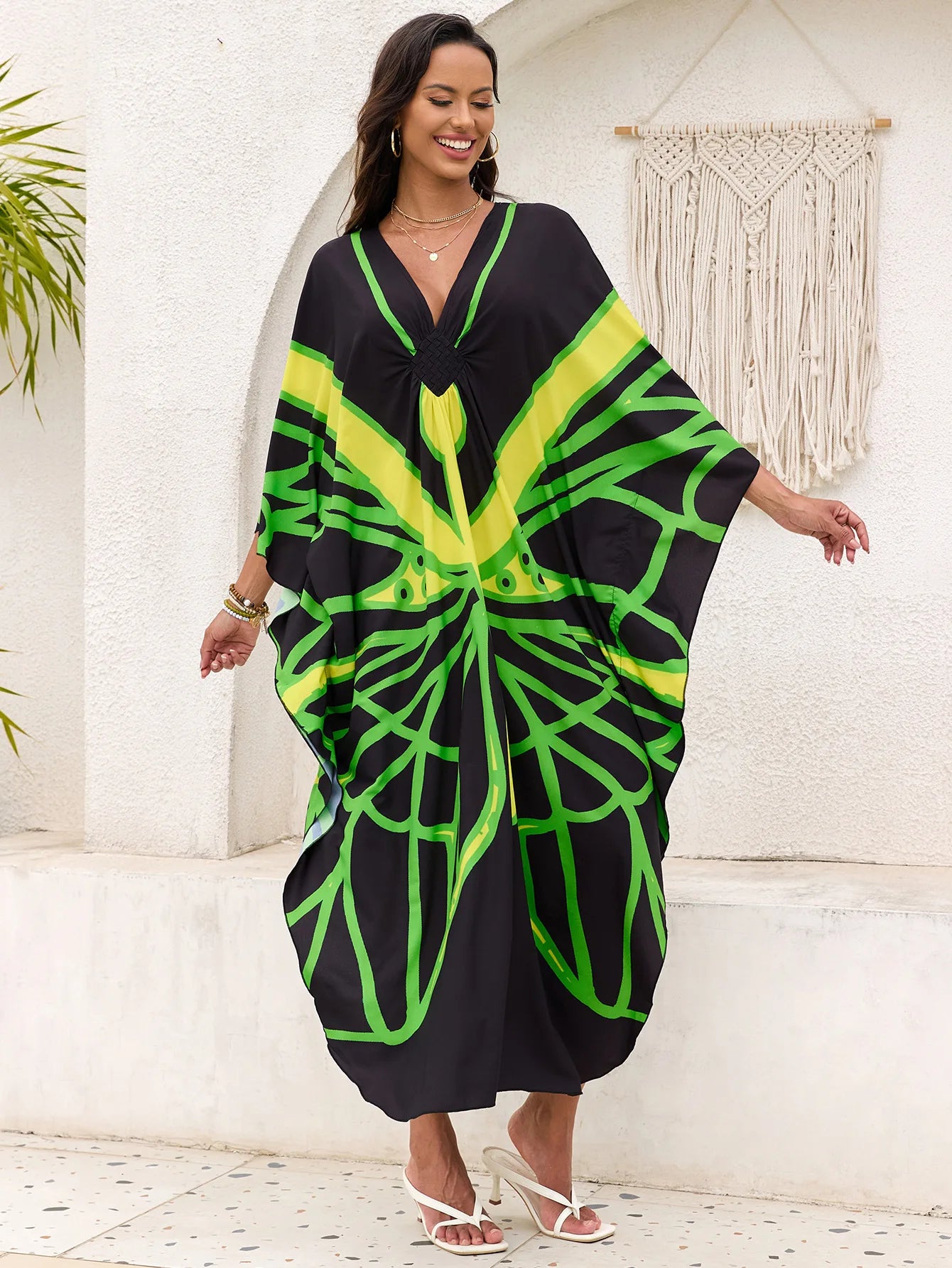 Stylish Caftans Plus Size Beach Cover Up Swimsuit Dresses