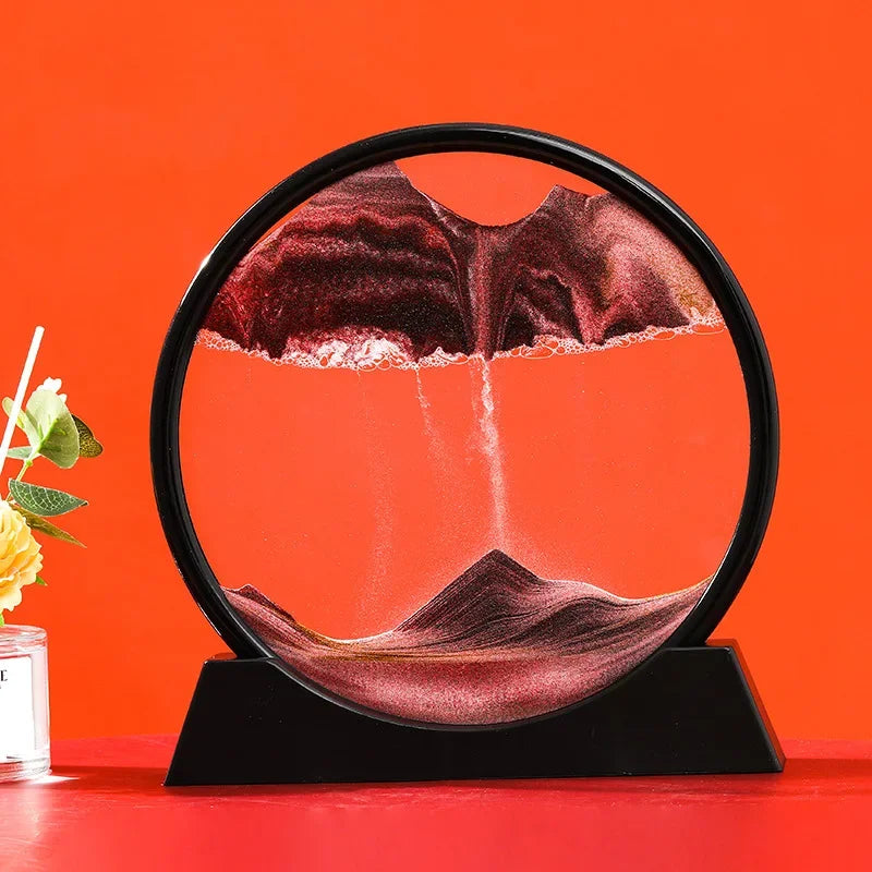 3D Moving Sand Round Glass Deep Sea Home Decoration