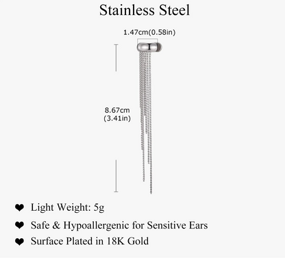 Ear Cuff Long Tassel Drop Earrings