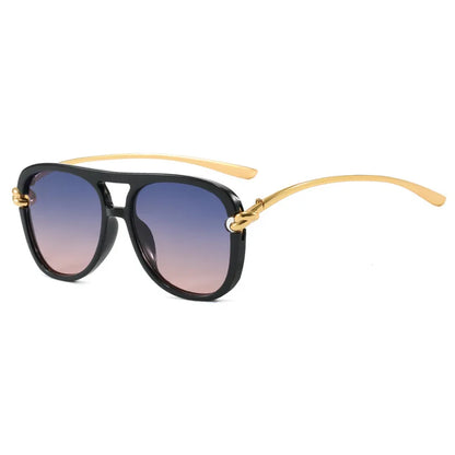Vintage Knot Leg Oversize Square Cat Eye Sunglasses