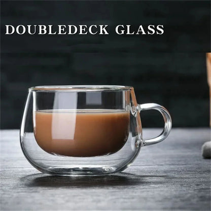 1pc Double Wall Glass Coffee Cup Glass Mug