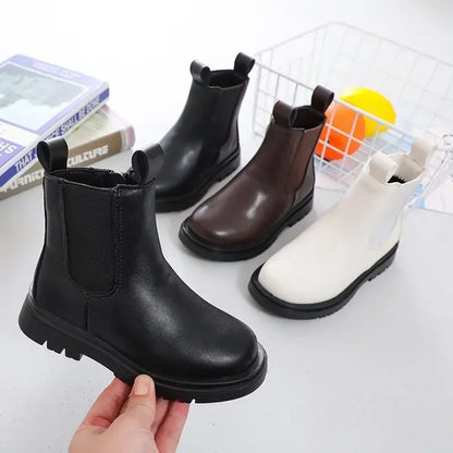 Chelsea Boots for Boys Girls Classic Zipper Ankle High Kids Short Boots