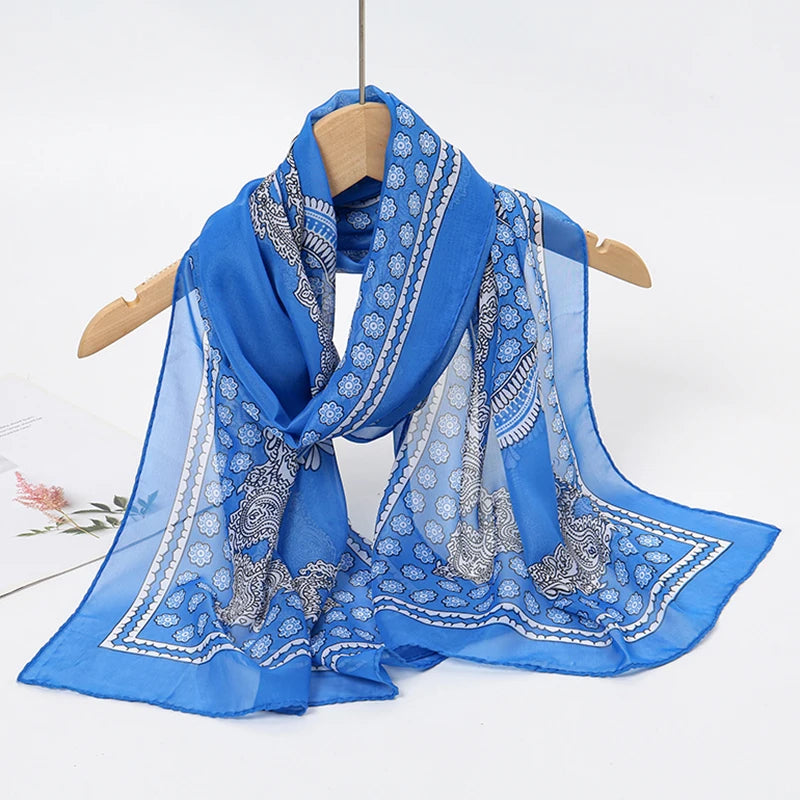 Chiffon Long Silk Scarf Turban