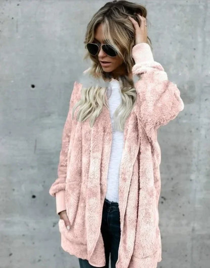 Double Fleece Long Sleeve Oversized Jacket