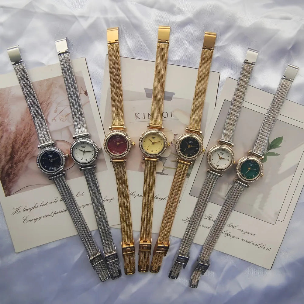 Luxury Quartz Wristwatches Intermittent Gold Bracelet Watch
