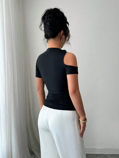 Elegant and Versatile Off-Shoulder T-Shirt