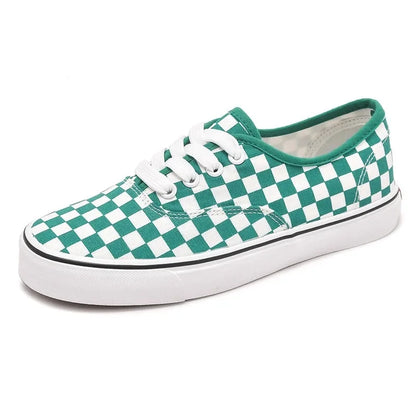 Plaid Canvas Unisex Breathable Sports Sneakers