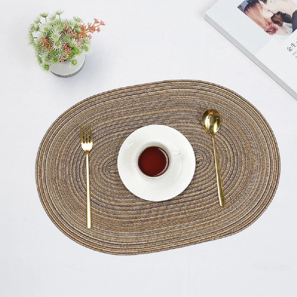 1/4/6/10PCS Dining Tables Natural Woven Oversized Place mats Set
