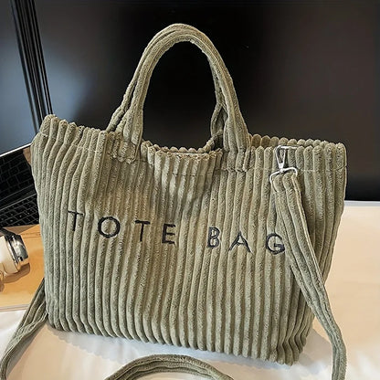 Large Capacity Striped Velvet Handbag Shoulder Crossbody Bags