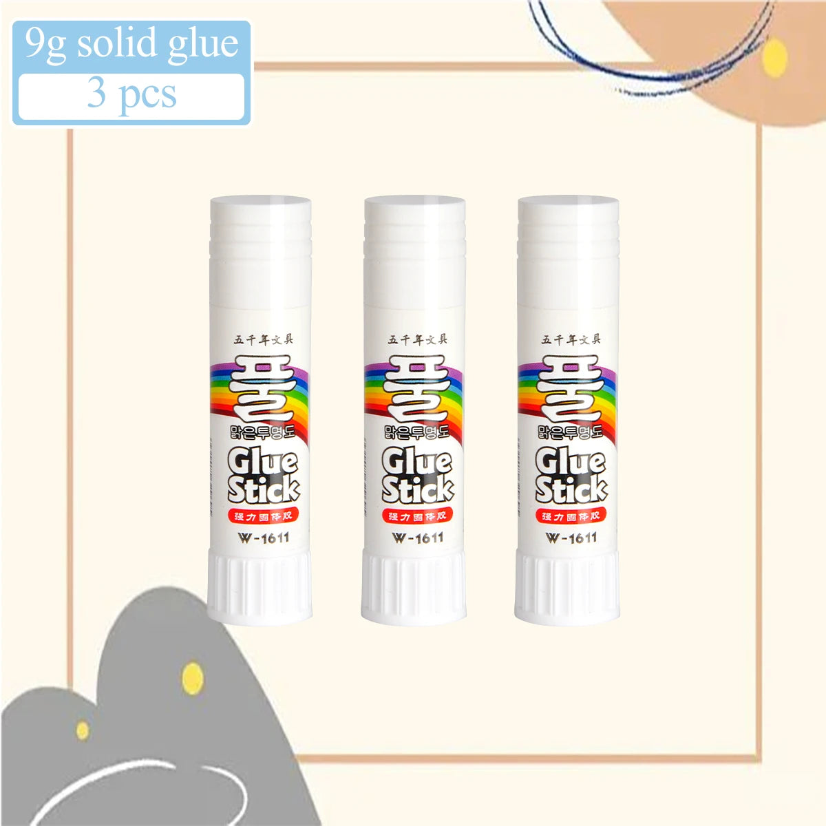 3/6PCS Student Office Stick Long Lasting Smooth Handmade Art Glue