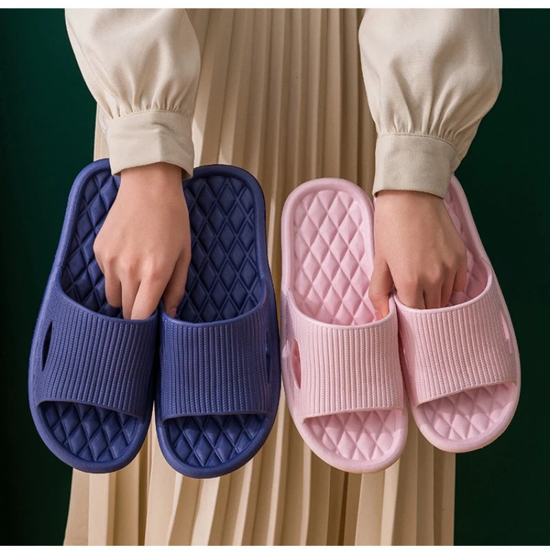 Summer Light Home Soft Solid Color Flip Flops Slippers