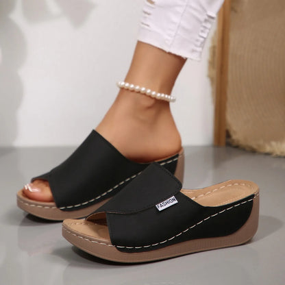 DANA Wedge Slippers Open Toe Shoes