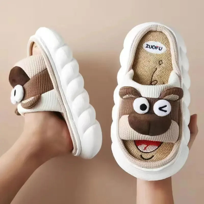 Cute Cartoon Lovely Animals Bedroom Cotton Home Indoor Thick Sole Slippers