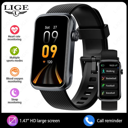1.47'' Smart Bracelet Heart Rate Step Count Sport Fitness Health Monitor Waterproof Smartwatch