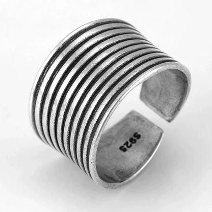 925 Sterling Silver Geometry Crystal Ring
