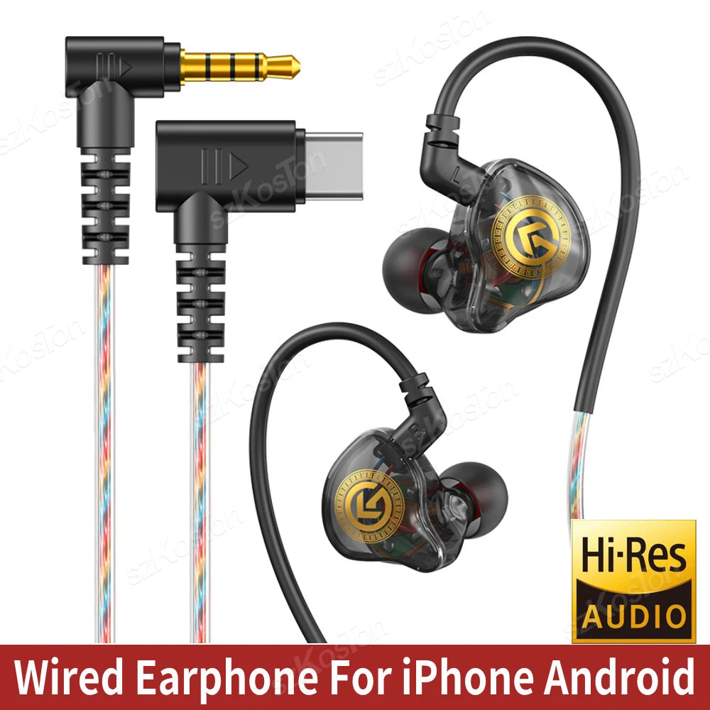 Wired Earphone 3.5mm Type C Digital Chip In Ear Headphone