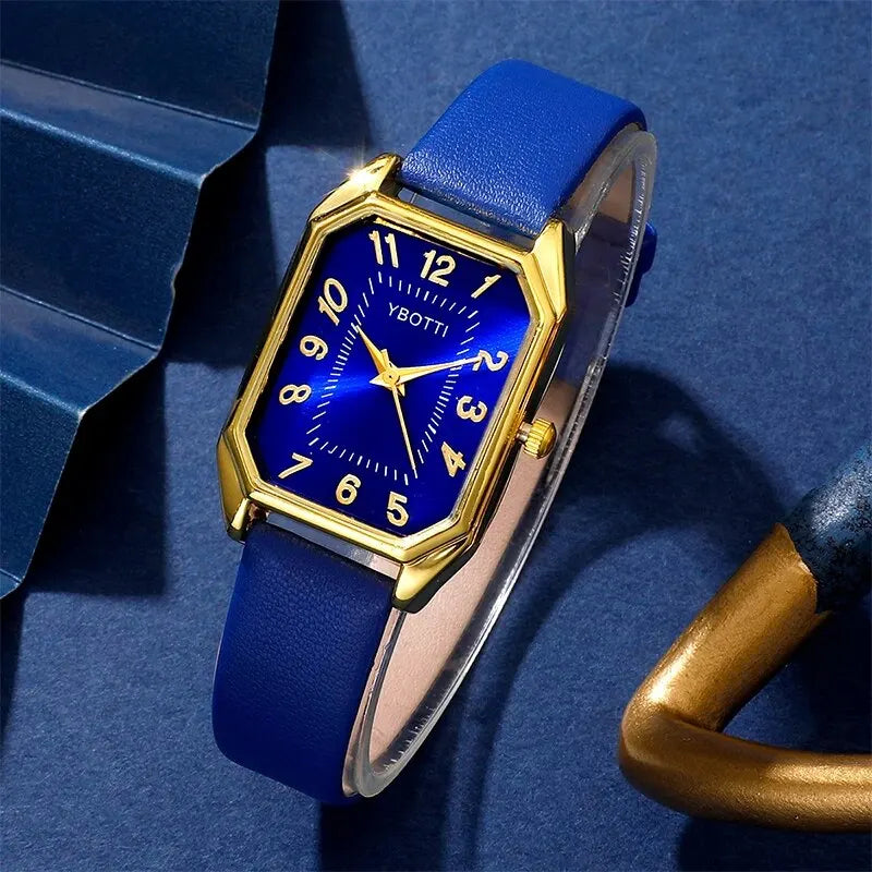ساعات كوارتز مربعة زرقاء