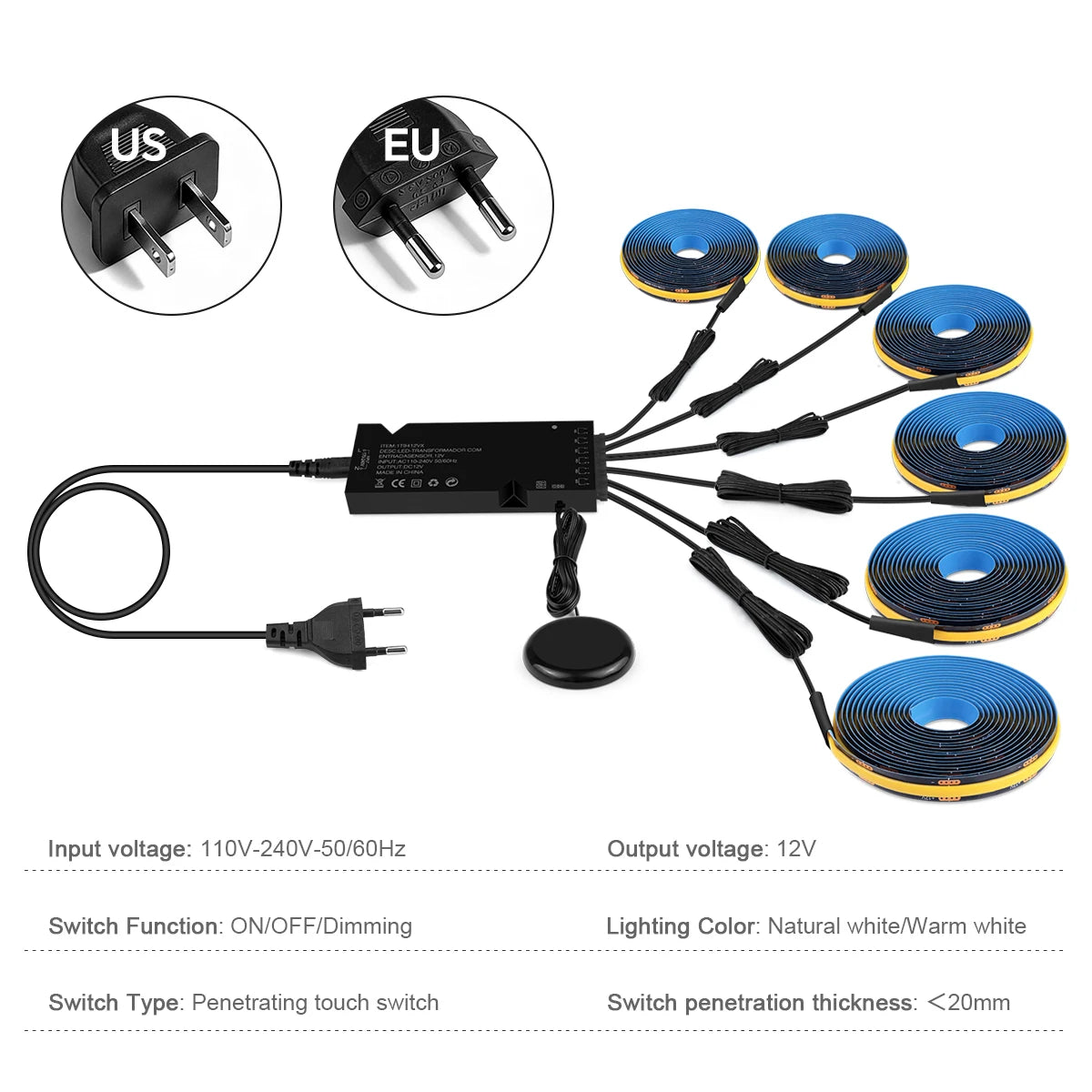 Black PCB FCOB Self-Adhesive COB LED Light Strip